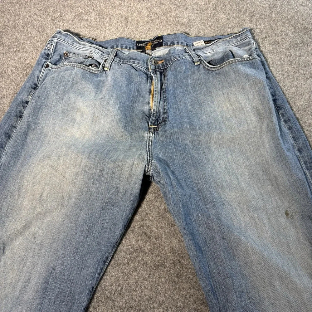 Lucky Brand 181 Jeans Mens‎ 42x32 (Fits 42X31) Relaxed Straight Y2K Blue Denim